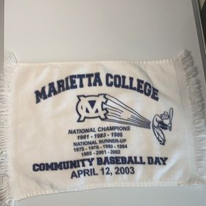 Marietta College Community Baseball Day Commemorative Towel April 12 2003 Cotton